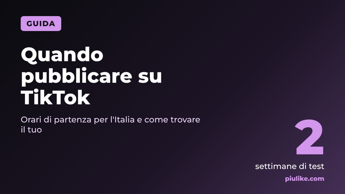 Quando pubblicare su TikTok: orari di partenza per l'Italia e test di 2 settimane